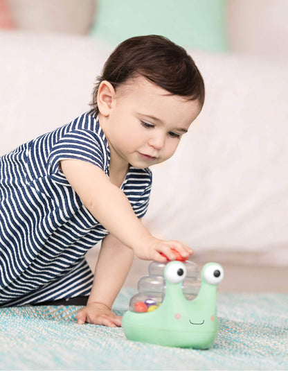 B. toys – Light Up Snail Ball PopperBaby Toy with Glowing Effects & Easy– Grip Handle – Interactive Educational Toy for Motor Skills Development – Colorful Baby Toys for 10+ Months B. toys