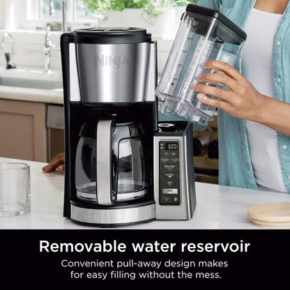 Ninja 12-Cup Programmable Coffee Maker with Glass Carafe – Classic & Rich Brew Styles, Delay Brew & Removable 60oz Water Reservoir, Black/Stainless Steel, CE250C (Canadian Version) Ninja