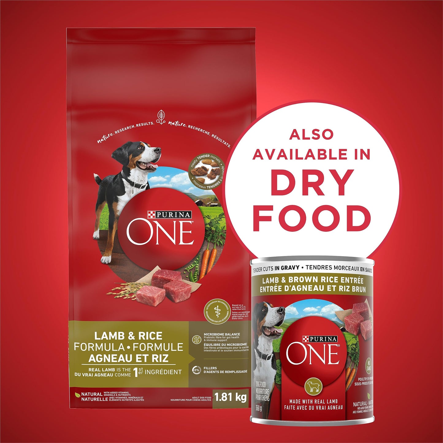 Purina ONE Wet Dog Food, Tender Cuts in Gravy Lamb & Rice 368g (12 Pack) Purina ONE