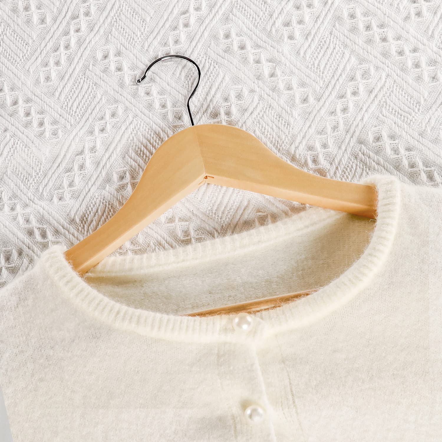 TOPIA HANGER Wooden Hangers (30 Pack), Natural Wooden Coat Hangers with Non Slip Pants Bar, 360°Swivel Hook and Shoulder Notches for Suit, Jacket, Pants, Smooth Finish Clothes Hangers - CT34N30 - Available at All In One Marketplace Canada