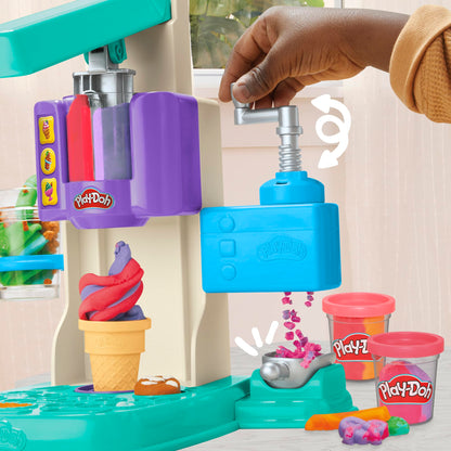 Play-Doh Rainbow Swirl Ice Cream Playset with 7 Pretend Play Kitchen Accessories, Arts and Crafts Toys for 3 Year Old Girls and Boys and Up - Available at All In One Marketplace Canada