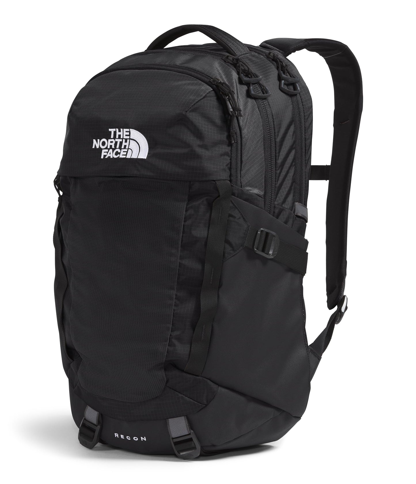 THE NORTH FACE Recon Everyday Laptop Backpack | Water Repellent Finish, 16" Laptop Sleeve, 2 Water Bottle Pockets, TNF Black/TNF Black-NPF, One Size