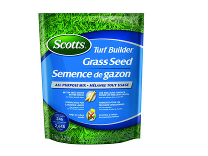 Scotts Turf Builder Grass Seed All Purpose Mix, 1Kg (246 sq Meters / (2,648 sq feet Coverage) | Sun & Shade Formula for a Thick, Green Lawn