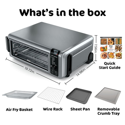 Ninja Foodi 8-in-1 Digital Air Fry Oven, Large Toaster Oven, Flip-Away for Storage, 1800W, Stainless, SP101C