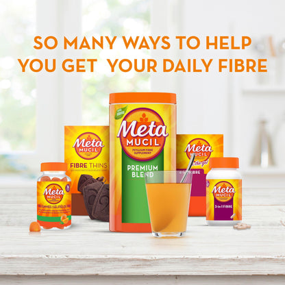 Metamucil Fibre Gummies, No Sugar Added, Daily Supplement, Prebiotic Plant-Based Fibre Blend, Orange Flavour, 72 Gummies