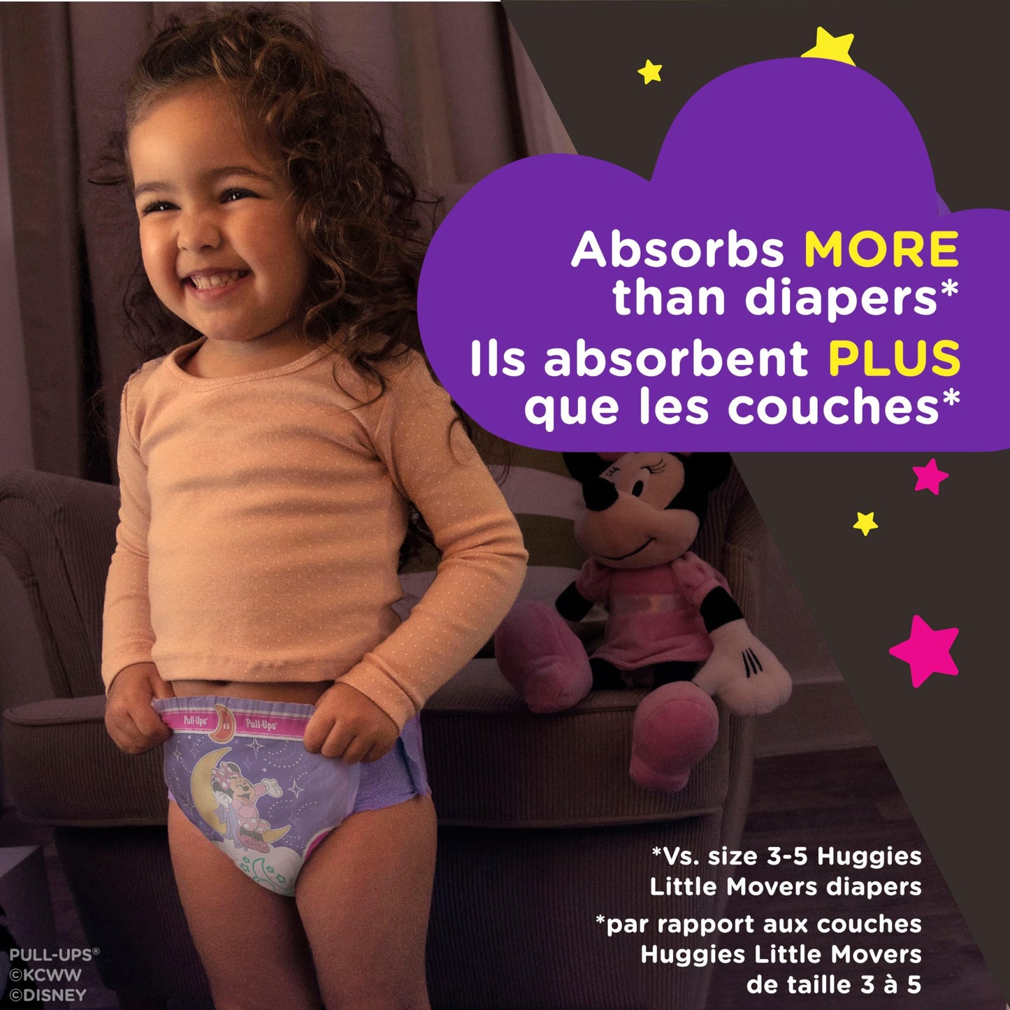 Pull-Ups Girls' Night-Time Potty Training Pants, Size 5T-6T Overnight Training Underwear (46-60 lbs), 44 Ct