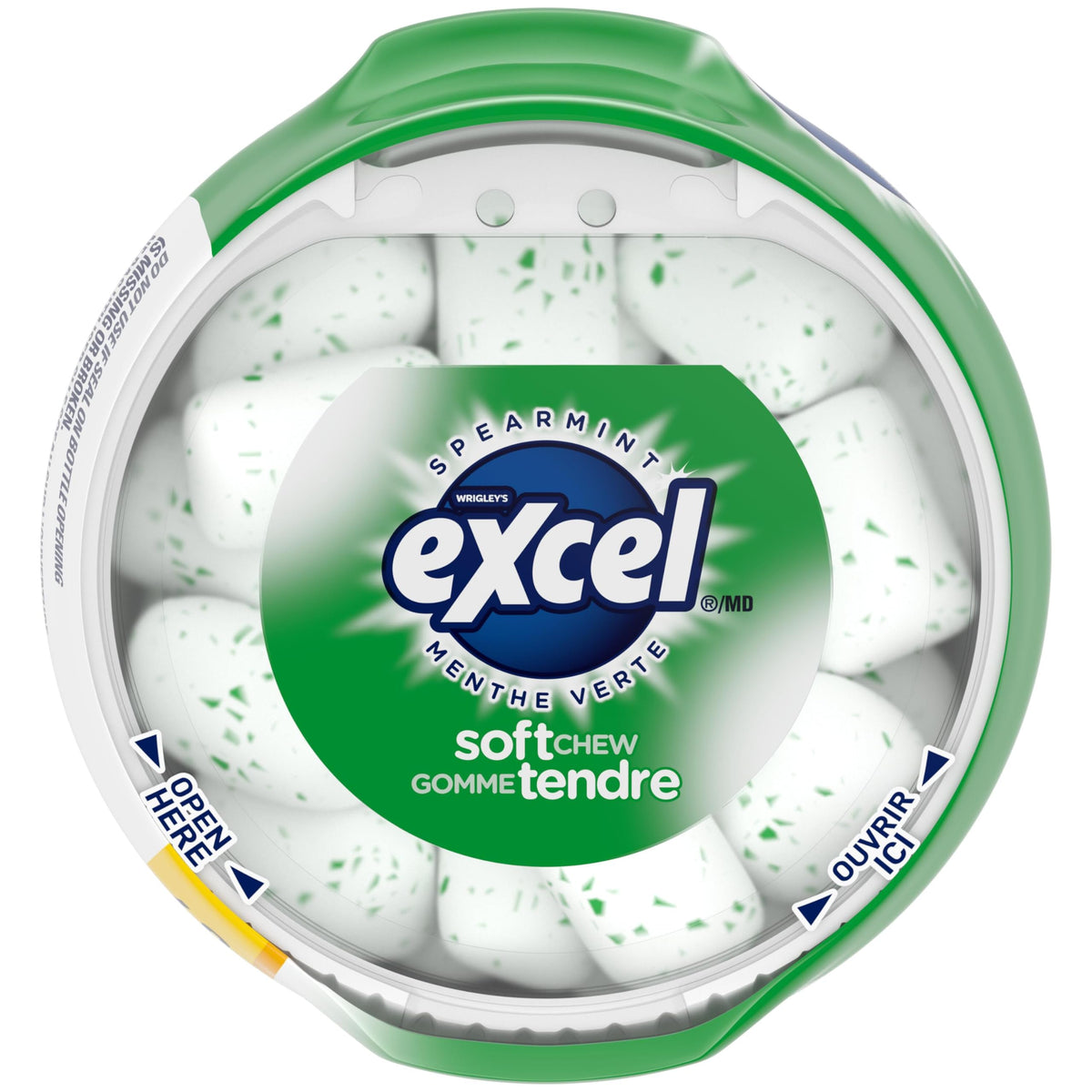 EXCEL, Spearmint Flavoured Sugar Free Soft Chew Gum, 40 Pieces, 6 Bottles