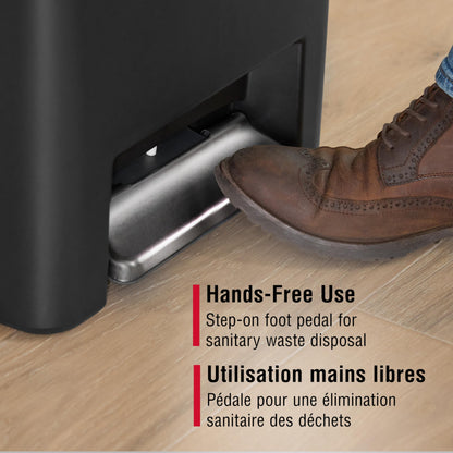 Rubbermaid 13 Gallon Step-On Kitchen Trash Can with Lid, Garbage Can, Black Trash Container