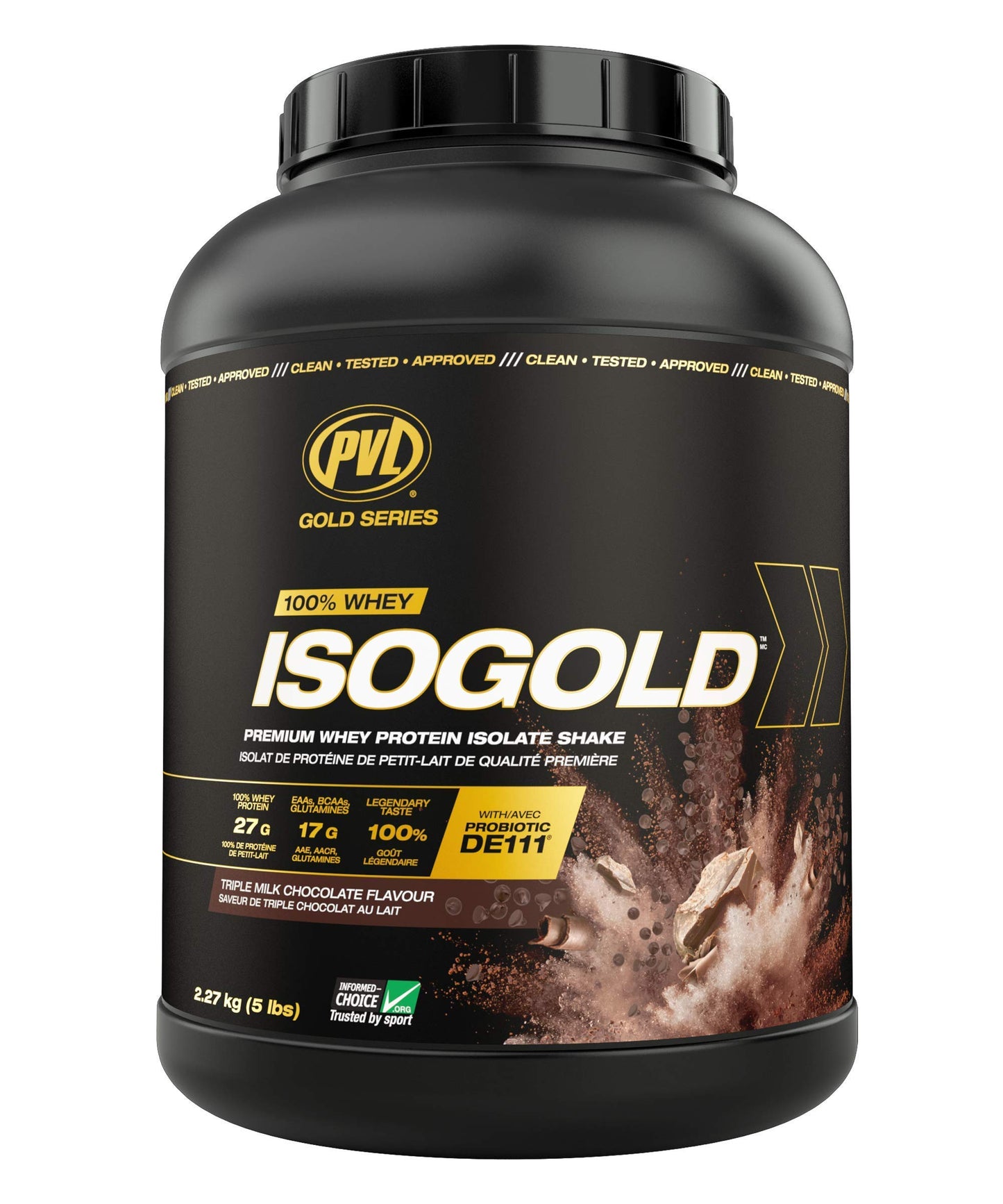 PVL ISOGOLD – Grass Fed - Premium Isolate 100% Whey Protein Shake (2.27 kg (Pack of 1), Chocolate) - Available at All In One Marketplace Canada