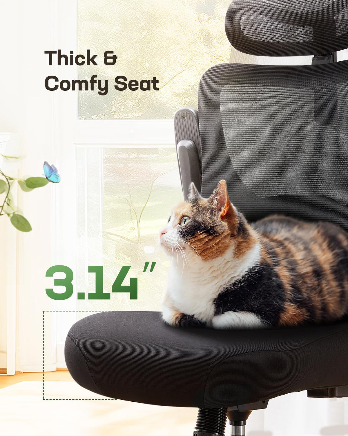 Marsail Ergonomic Office Chair, High Back Mesh with Lumbar Support