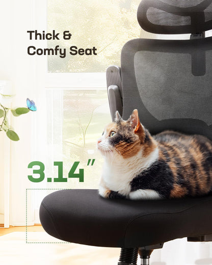 Marsail Ergonomic Office Chair, High Back Mesh with Lumbar Support
