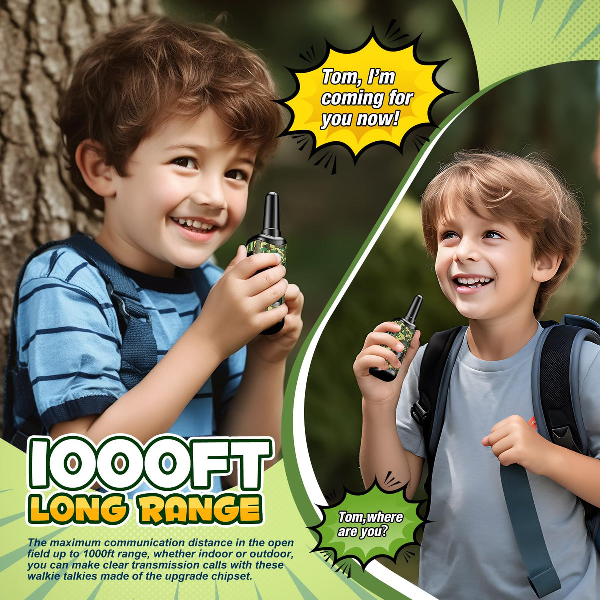 Walkie Talkies for Kids, Exssary Toys for Boys Girls 3-6 Walkie Talkie 3 4 5 6 Year Old Boy Gifts Christmas Birthday Gifts Camping Military Army Outdoor Toys for Kids 3-5 Camouflage Green 🍁 All In One Marketplace Canada