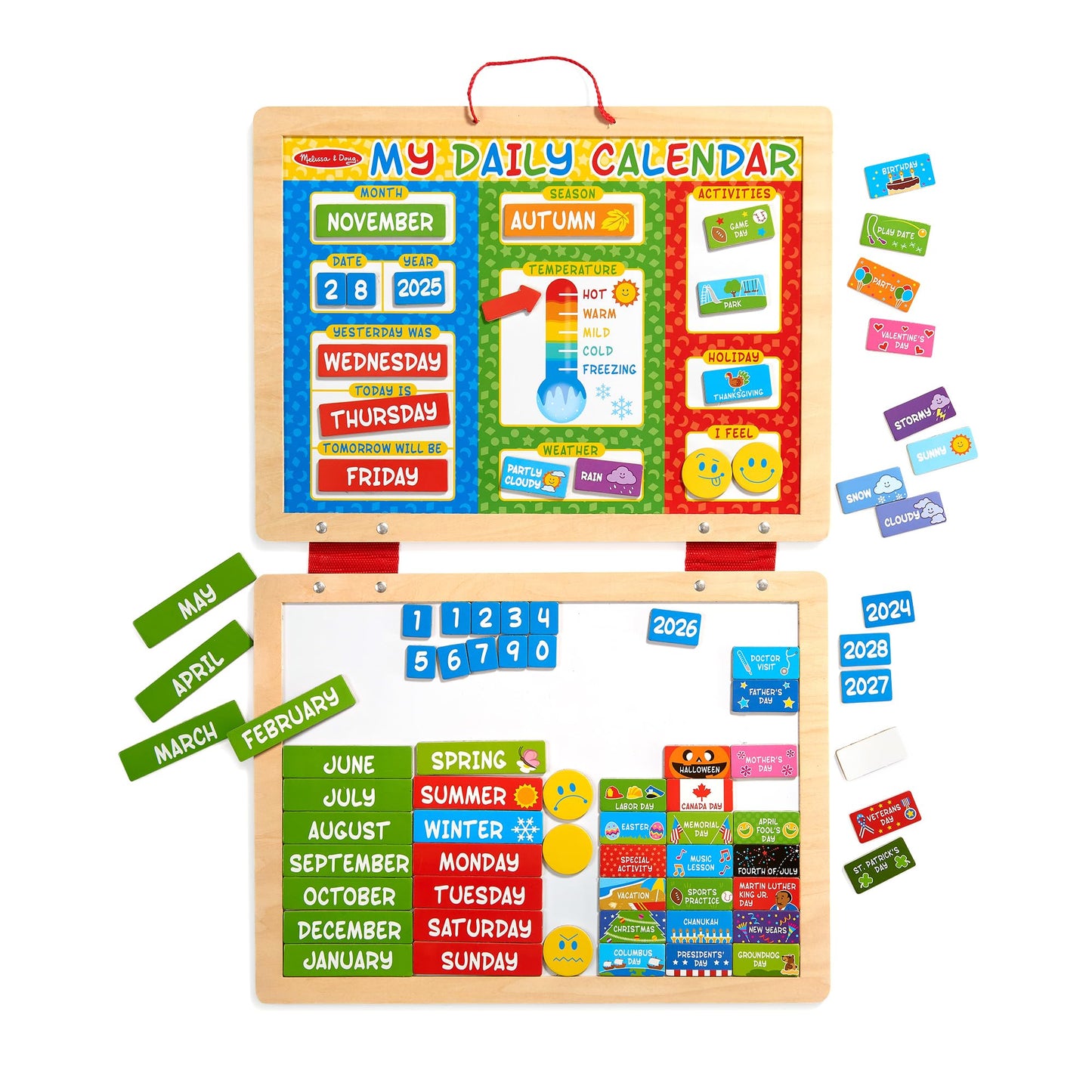 Melissa & Doug My First Daily Magnetic Calendar, Classroom Calendar for Kids Activities with Weather & Seasons, Preschool Toys for Girls & Boys Ages 4+ Melissa & Doug