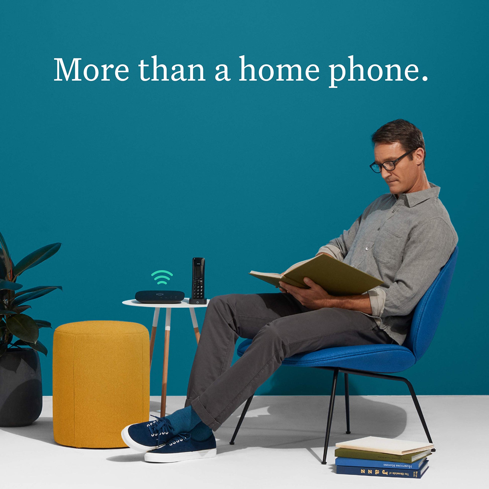 Ooma Telo Air 2 VoIP Free Home Phone Service with Wireless and Bluetooth connectivity. Affordable Internet-Based landline Replacement. Unlimited Nationwide Calling. Low International Rates, Black Ooma