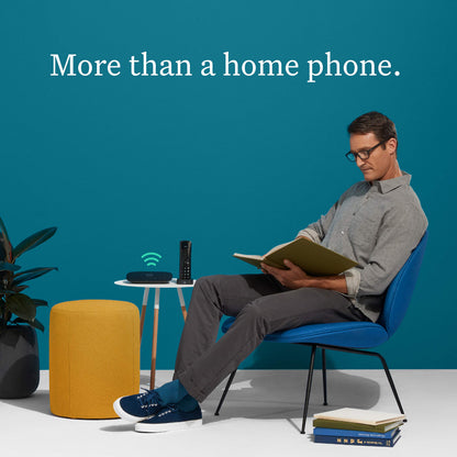 Ooma Telo Air 2 VoIP Free Home Phone Service with Wireless and Bluetooth connectivity. Affordable Internet-Based landline Replacement. Unlimited Nationwide Calling. Low International Rates, Black Ooma