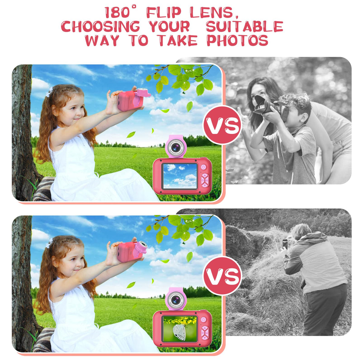 ARNSSIEN Kids Camera with Video,180°Flip Lens,2.4" Selfie Camera for Kids 🍁 All In One Marketplace Canada