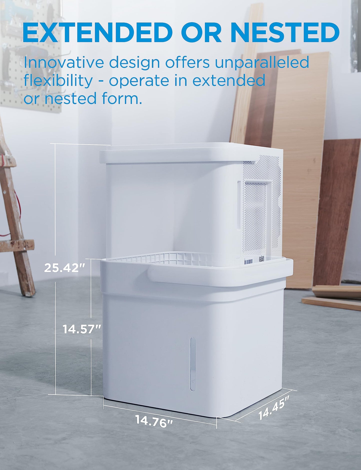 Midea Cube 20 Pint Dehumidifier for Basement and Rooms at Home for up to 1,500 Sq. Ft., Smart Control, Works with Alexa (White), Drain Hose Included, ENERGY STAR 2025