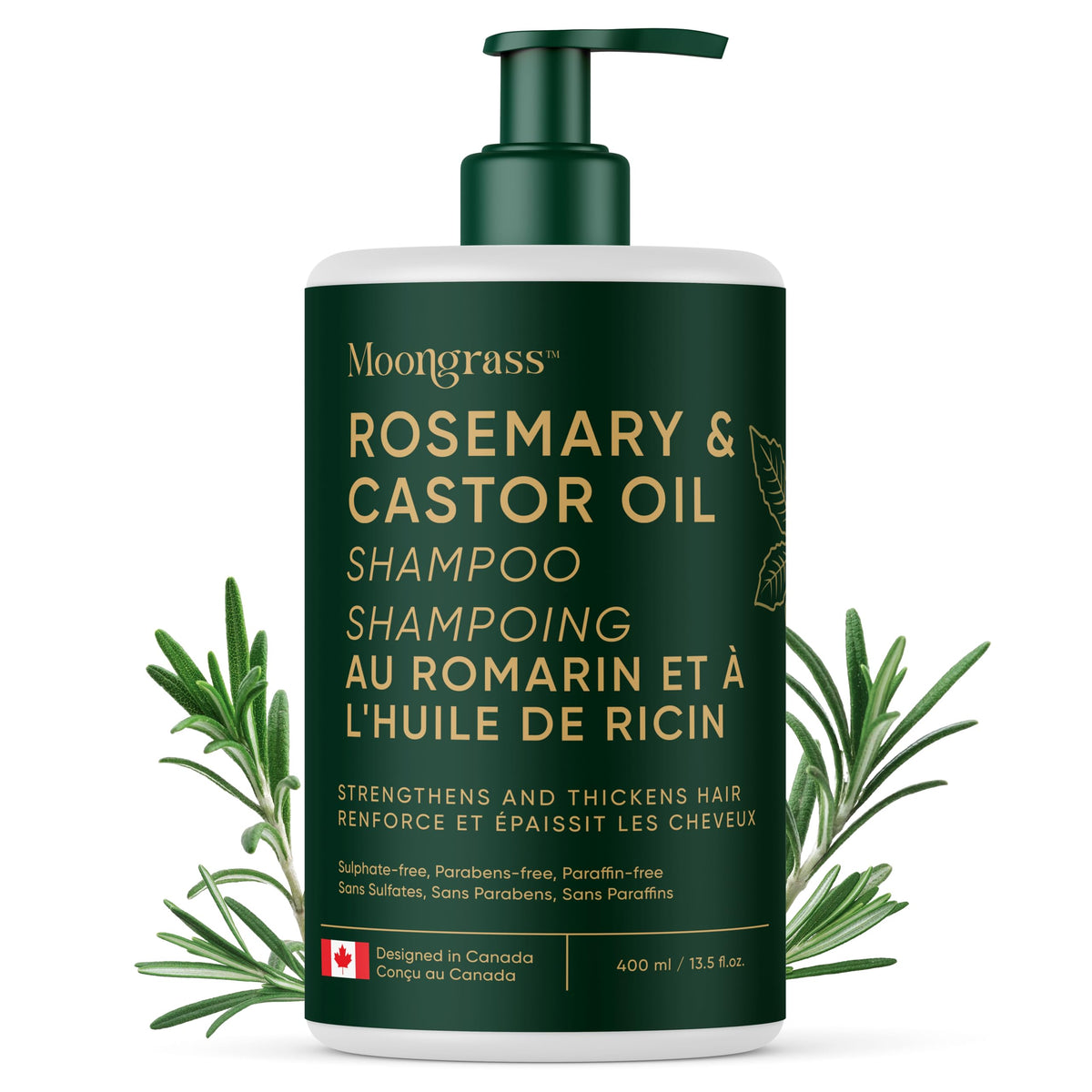Moongrass Rosemary Shampoo with Castor Oil, Plant-Based, Designed in Canada 🍁 All In One Marketplace Canada