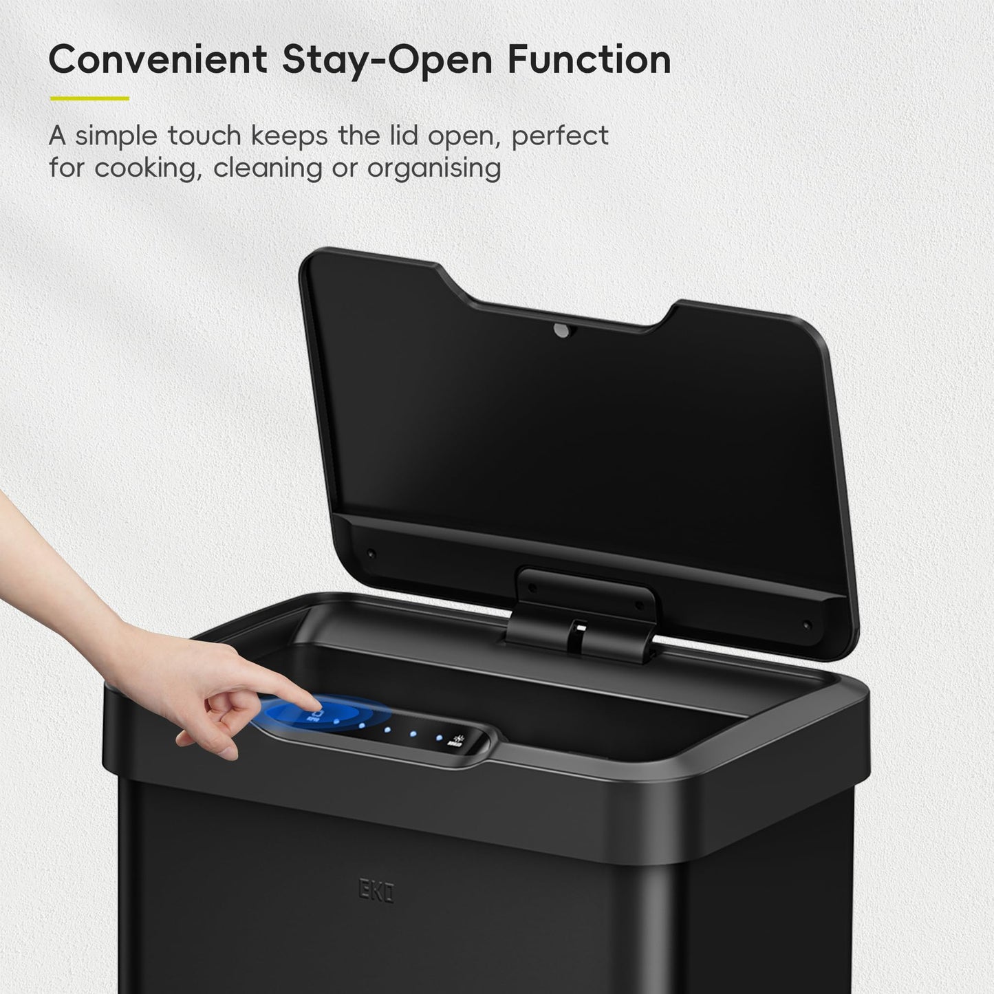 EKO Mirage-T 50 Liter / 13.2 Gallon Touchless Rectangular Motion Sensor Trash Can, Brushed Stainless Steel Finish 🍁 All In One Marketplace Canada