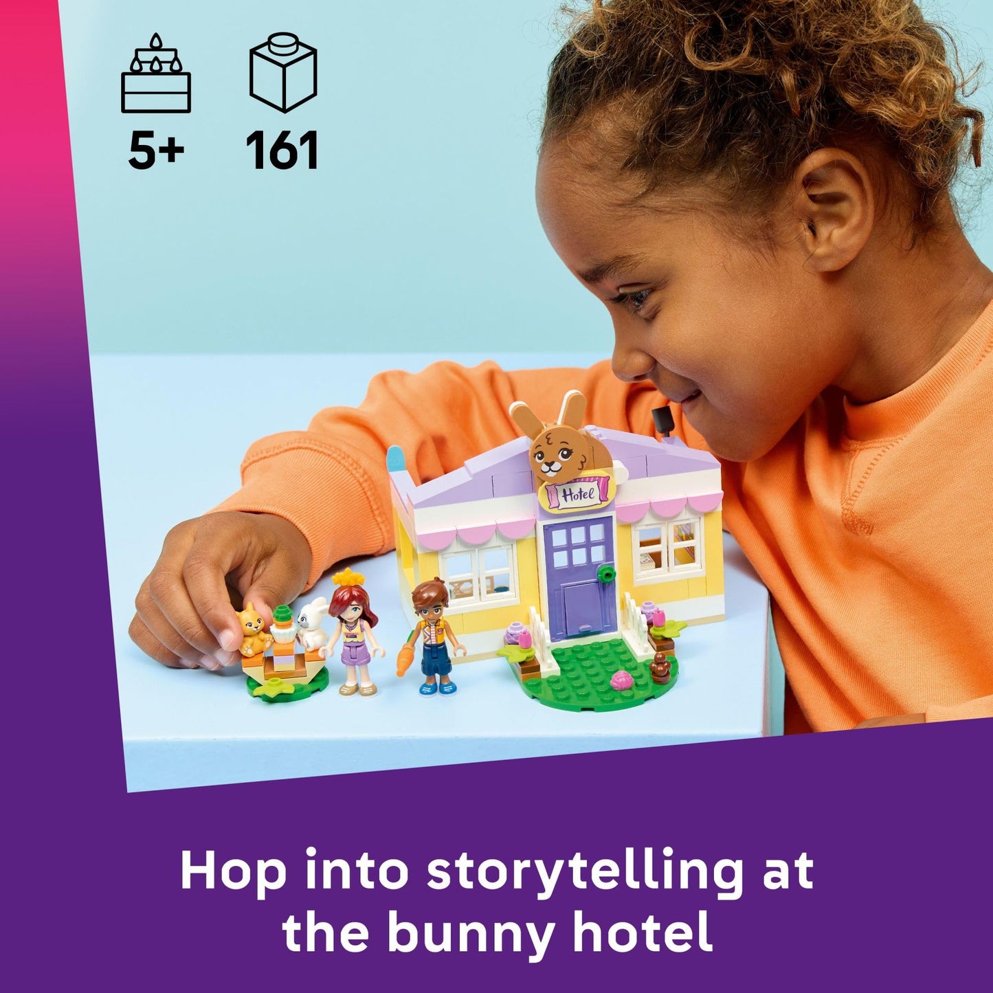 LEGO Friends Heartlake City Bunny Hotel Building Toy for Girls & Boys - Pretend Play Set for Kids, Ages 5+ - W/Paisley & Leo Minidolls, 2 Toy Bunnies, & Accessories - Gift Idea for Birthdays - 42679 LEGO