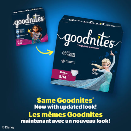 GoodNites Girls' Bedwetting Underwear, Size S/M (43-68 lbs), 99 Ct