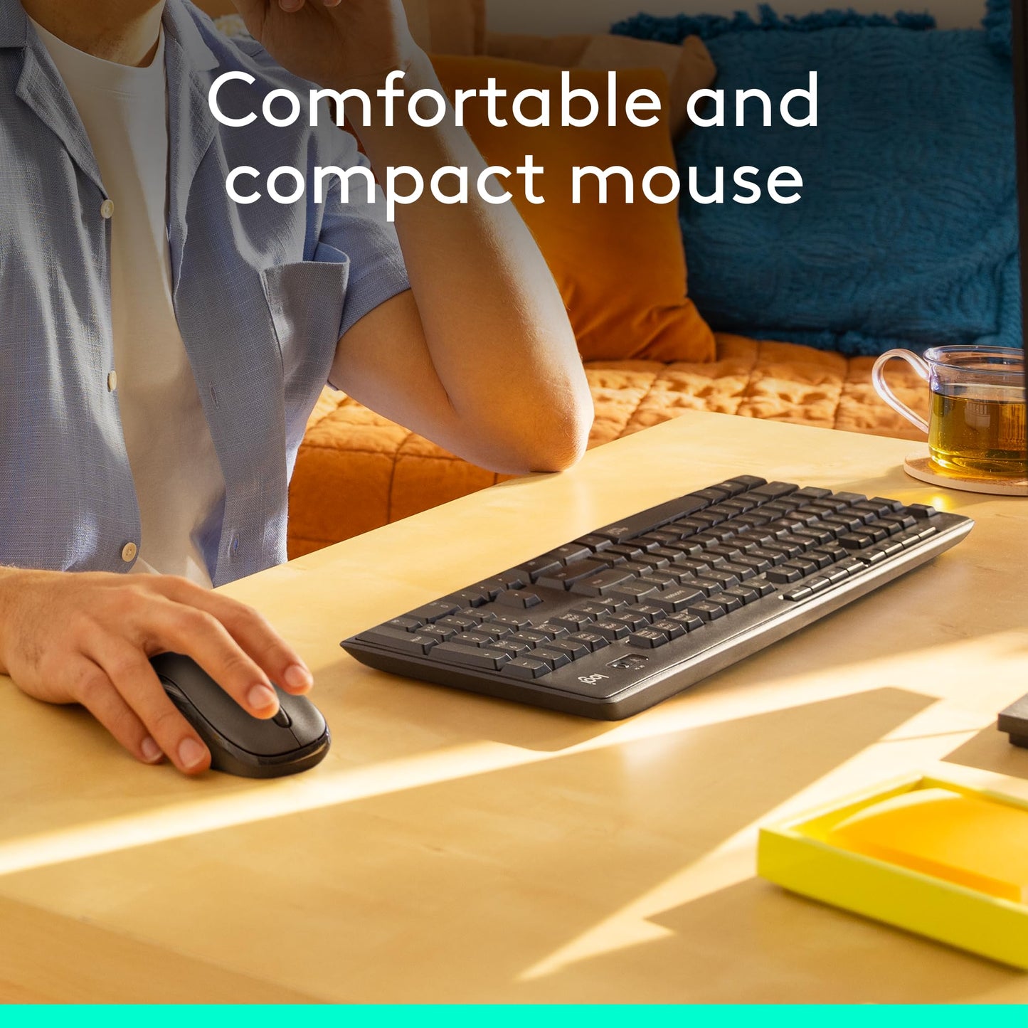 Logitech MK295 Mouse & Keyboard Combo with SilentTouch Technology, Full Numpad, Advanced Optical Tracking, Lag-Free, 90% Less Noise - Graphite - Available at All In One Marketplace Canada