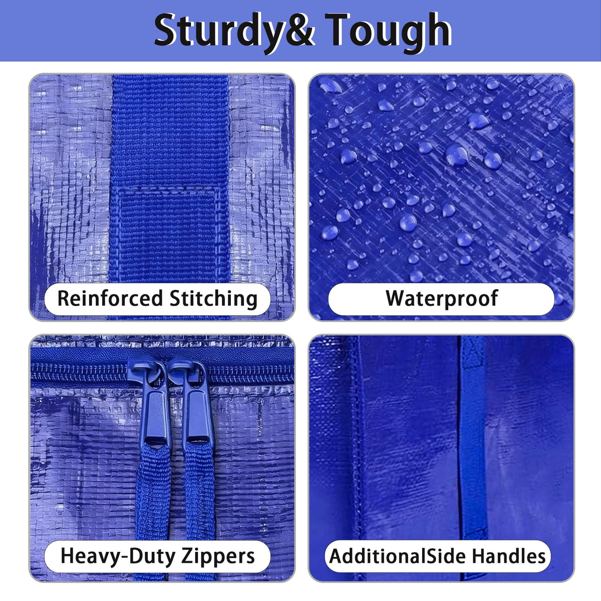 8 Pack Extra Large Heavy Duty Moving Bags,Blue Large Storage Bags with Lids,Moving Boxes with Zippers & Reinforced Handles,Storage Bins Packing Bags for College Dorm,Traveling,Christmas Decorations 🍁 All In One Marketplace Canada