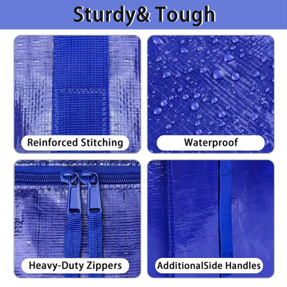 8 Pack Extra Large Heavy Duty Moving Bags,Blue Large Storage Bags with Lids,Moving Boxes with Zippers & Reinforced Handles,Storage Bins Packing Bags for College Dorm,Traveling,Christmas Decorations 🍁 All In One Marketplace Canada