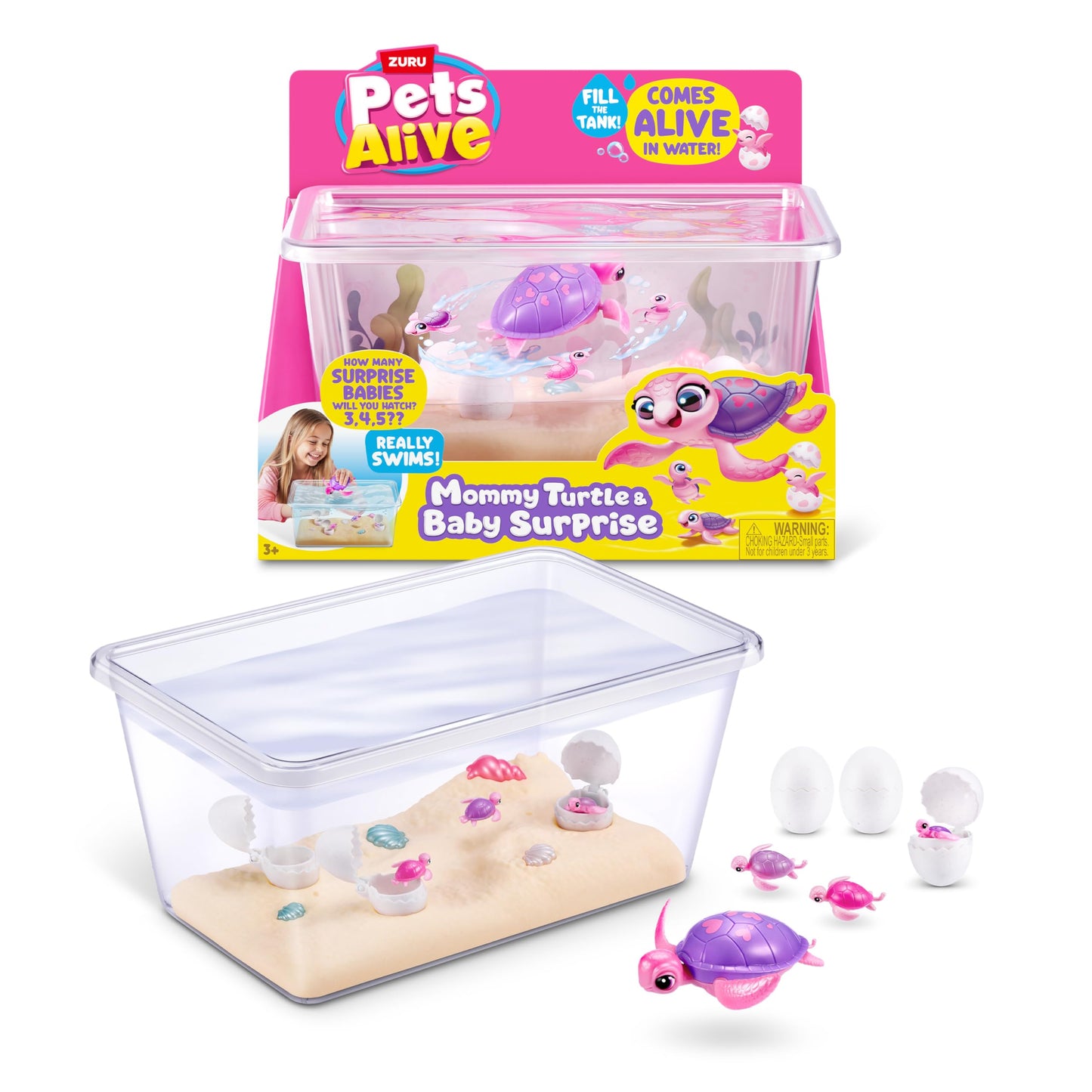 Pets Alive Mama Turtle Surprise by ZURU, Robot Toy Pet Turtle Pets Alive