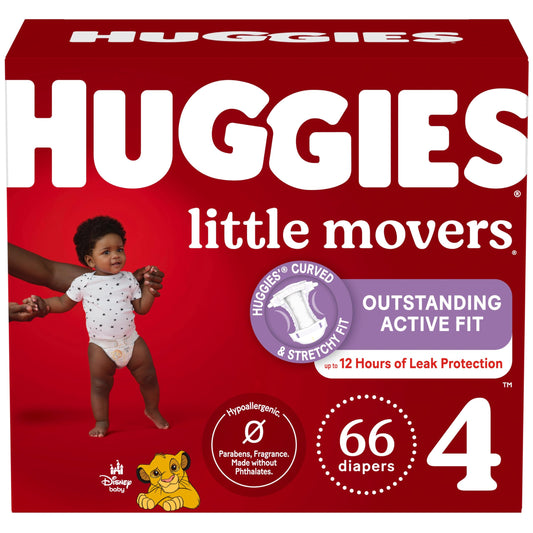 Couches Huggies Taille 4, Couches Bébé Little Movers, Taille 4 (10-17 kg), 66 unités 🍁 All In One Marketplace Canada