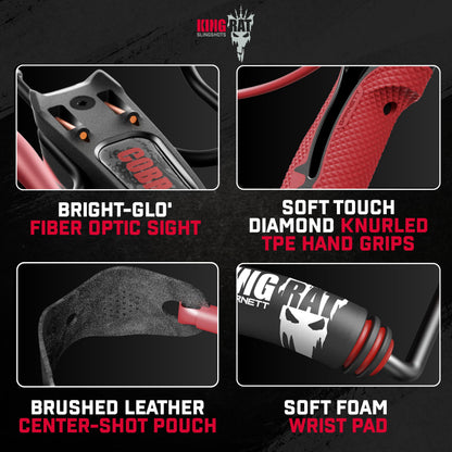 Barnett King Rat Slingshots, Cobra Slingshot with Stabilizer & Brace, Includes Magnum Power Bands, Practice Ammo, & Brushed Leather Pouch,Red/Black 🍁 All In One Marketplace Canada