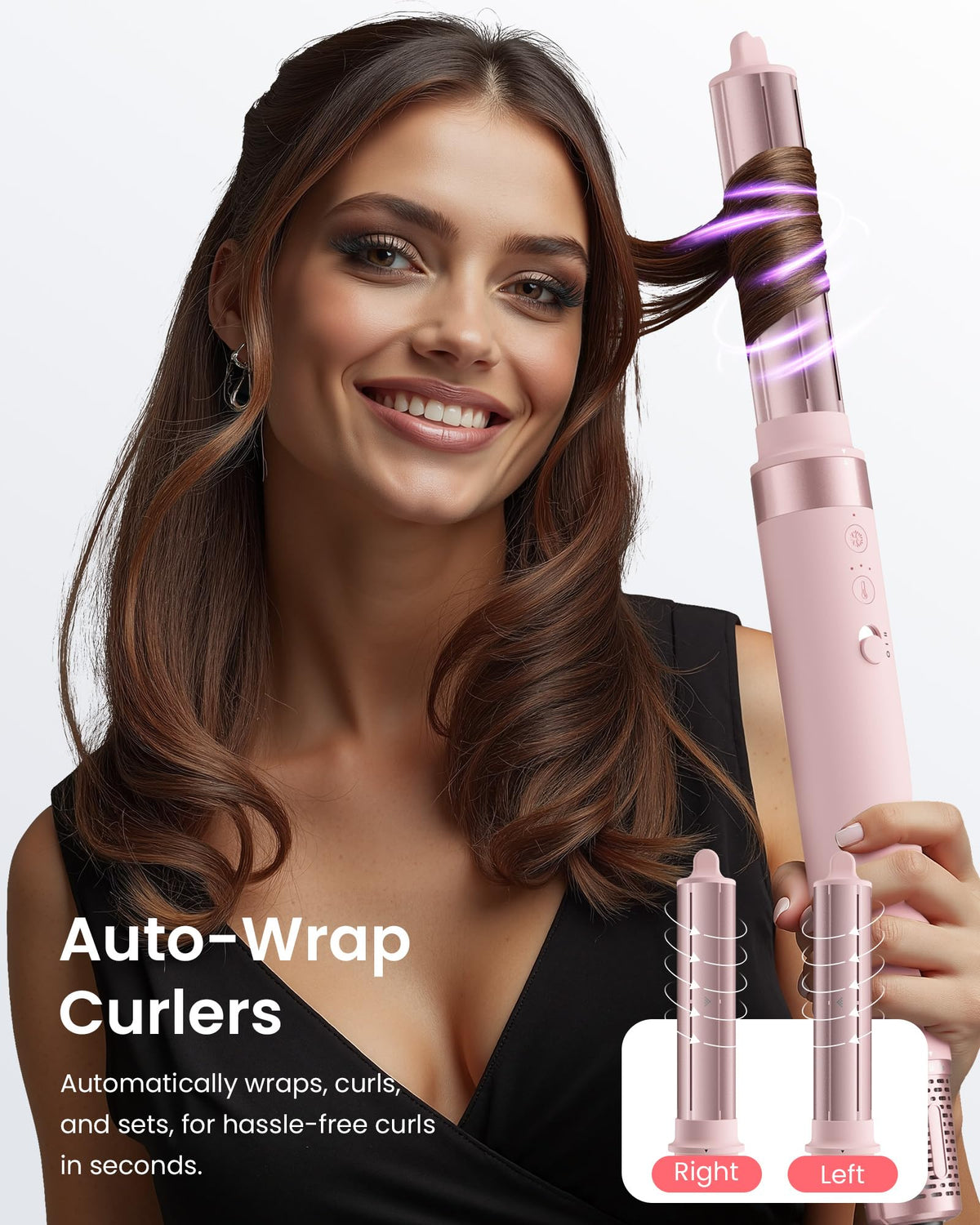 MESCOMB Hot Air Styler Hair Dryer Brush Kit, Peach Pink