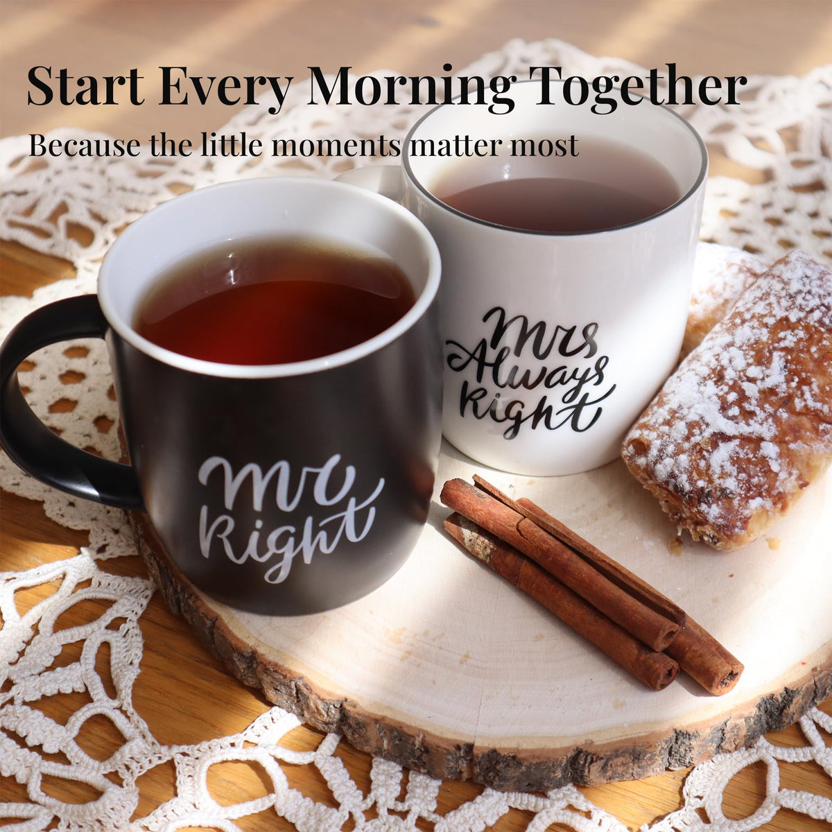 Triple Gifffted Mr Right and Mrs Always Right Coffee Mugs Gift Set, 380 ml 🍁 All In One Marketplace Canada