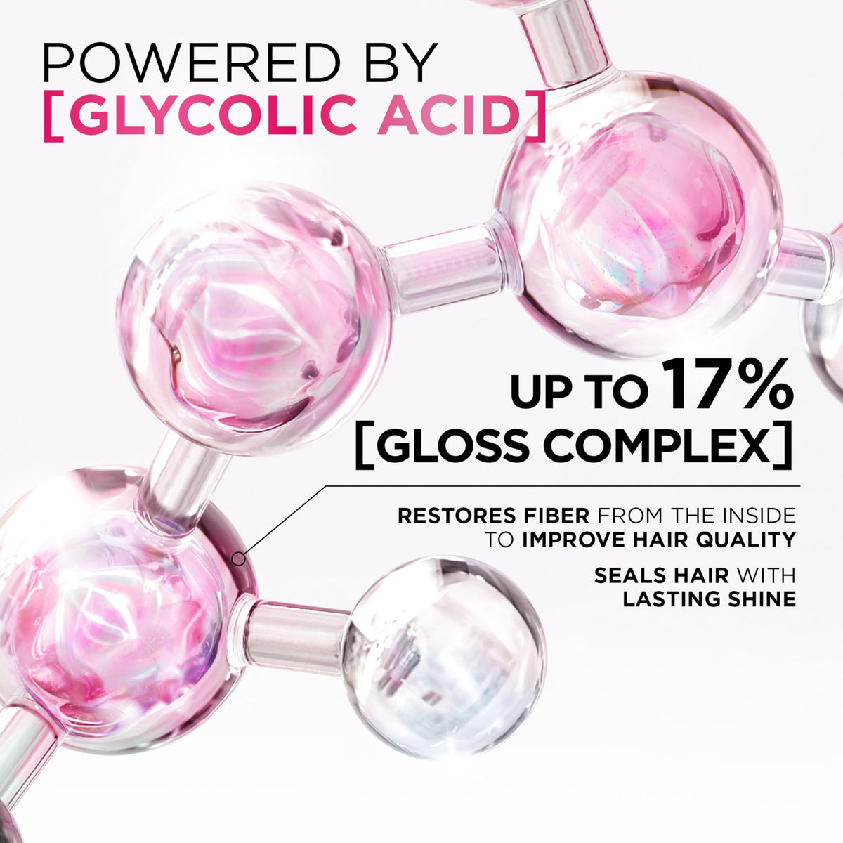 L'Oréal Paris Hair Expertise Glycolic Gloss Shine Trio Set, With Glycolic Acid For Shine and Smoothness, (3x Pieces, Shampoo, Conditioner, Treatment)