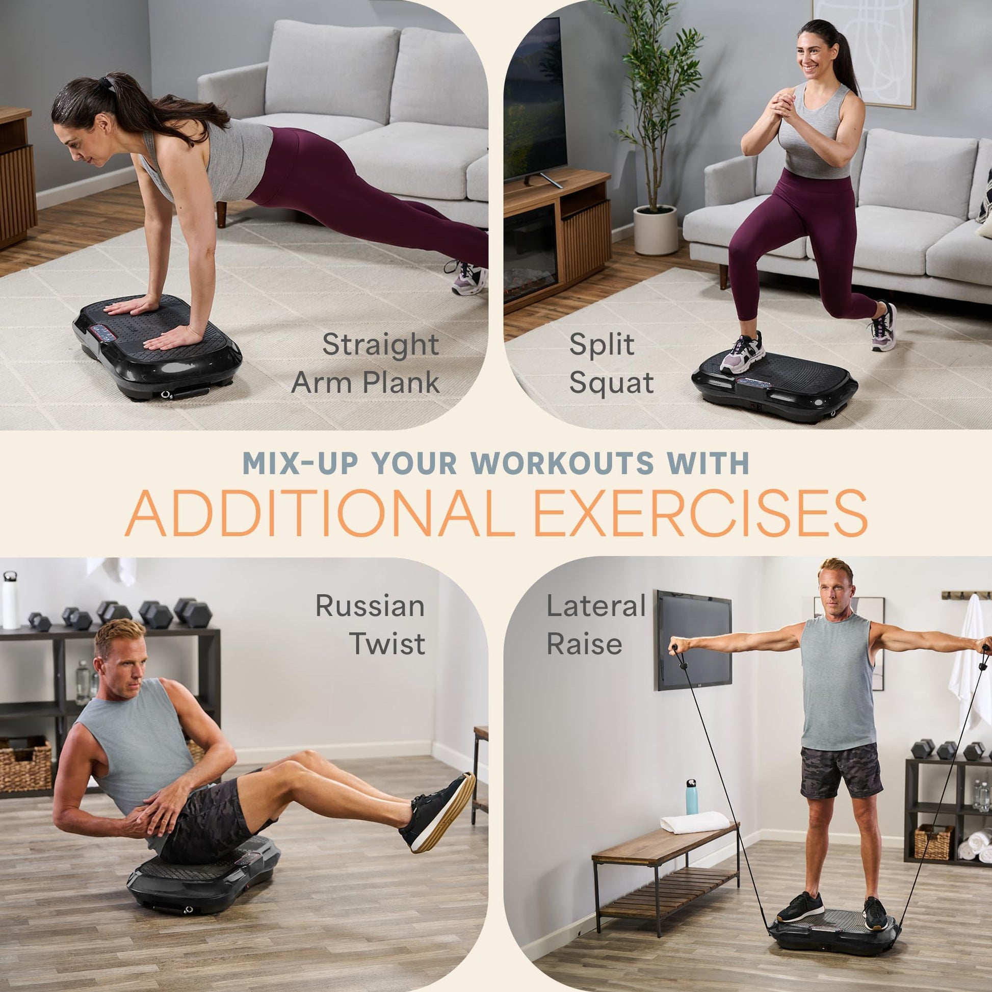 Lifepro Waver Vibration Plate Exercise Machine – Whole Body Oscillation Platform w/ 99 Speed Levels & 9 Programs – Remote Control, Loop & Resistance Bands for Full Body Home Gym Workout - Available at All In One Marketplace Canada
