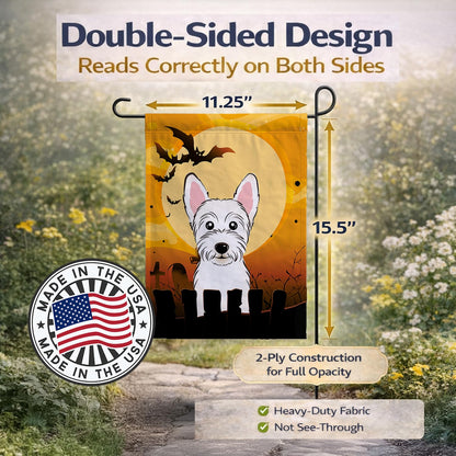 Caroline's Treasures BB1784GF Halloween Westie Garden Size Flag, Small, Multicolor