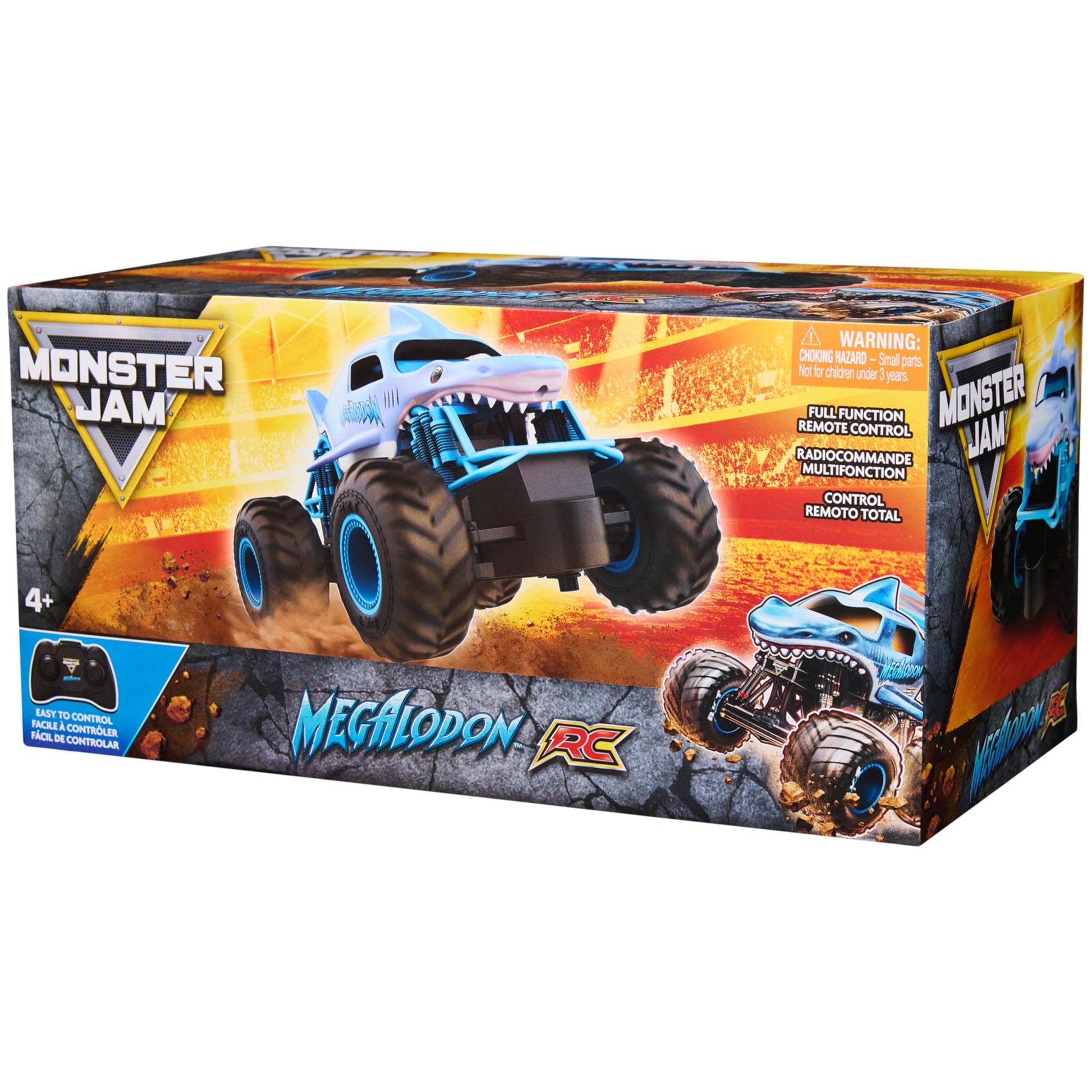 Monster Jam, Official Megalodon Remote Control Monster Truck, 1:24 Scale, 2.4 GHz, for Ages 4 and Up