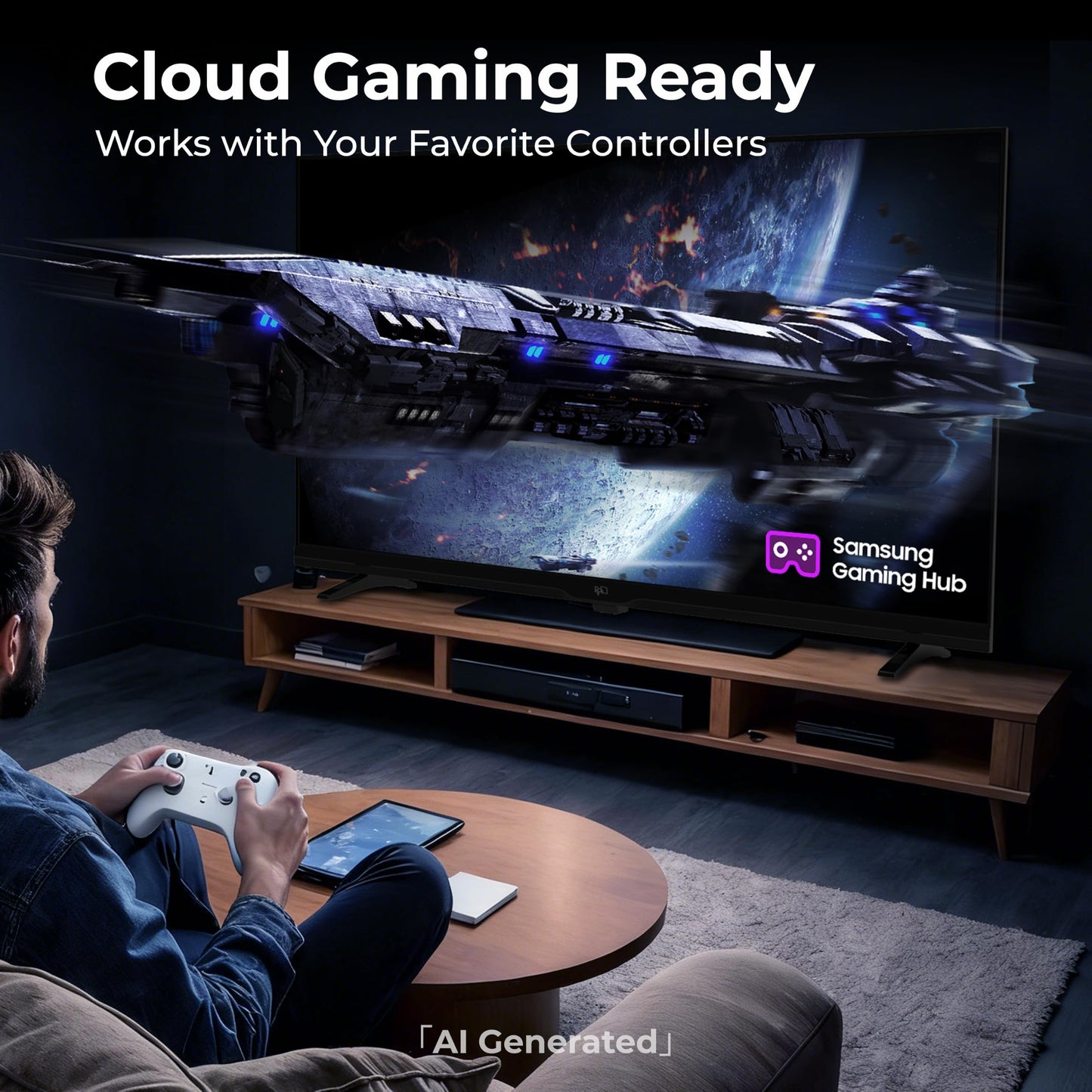 FPD 32 Inch Smart TV 720p HD Powered by Tizen OS Compatible with Samsung TV Plus, Dolby Audio, HDR 10, Gaming Hub, SmartThings, Voice Control, Built-in Miracast, Flat Screen Television (AT32-P1, 2026)