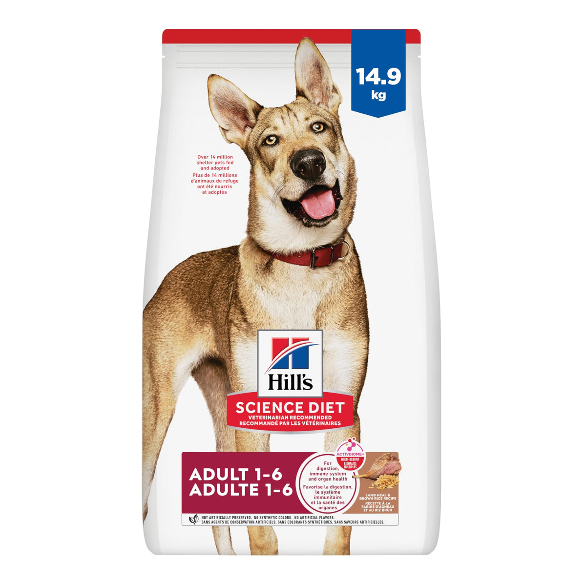 Hill's Science Diet, Adult 1-6, Dry Dog Food, Lamb Recipe, 14.9kg