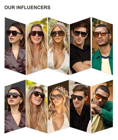 SOJOS Retro Thick Polarized Aviator Sunglasses for Women Men, Large Trendy Bold Square Pilot Shades SJ2385, Brown Tortoise/Brown