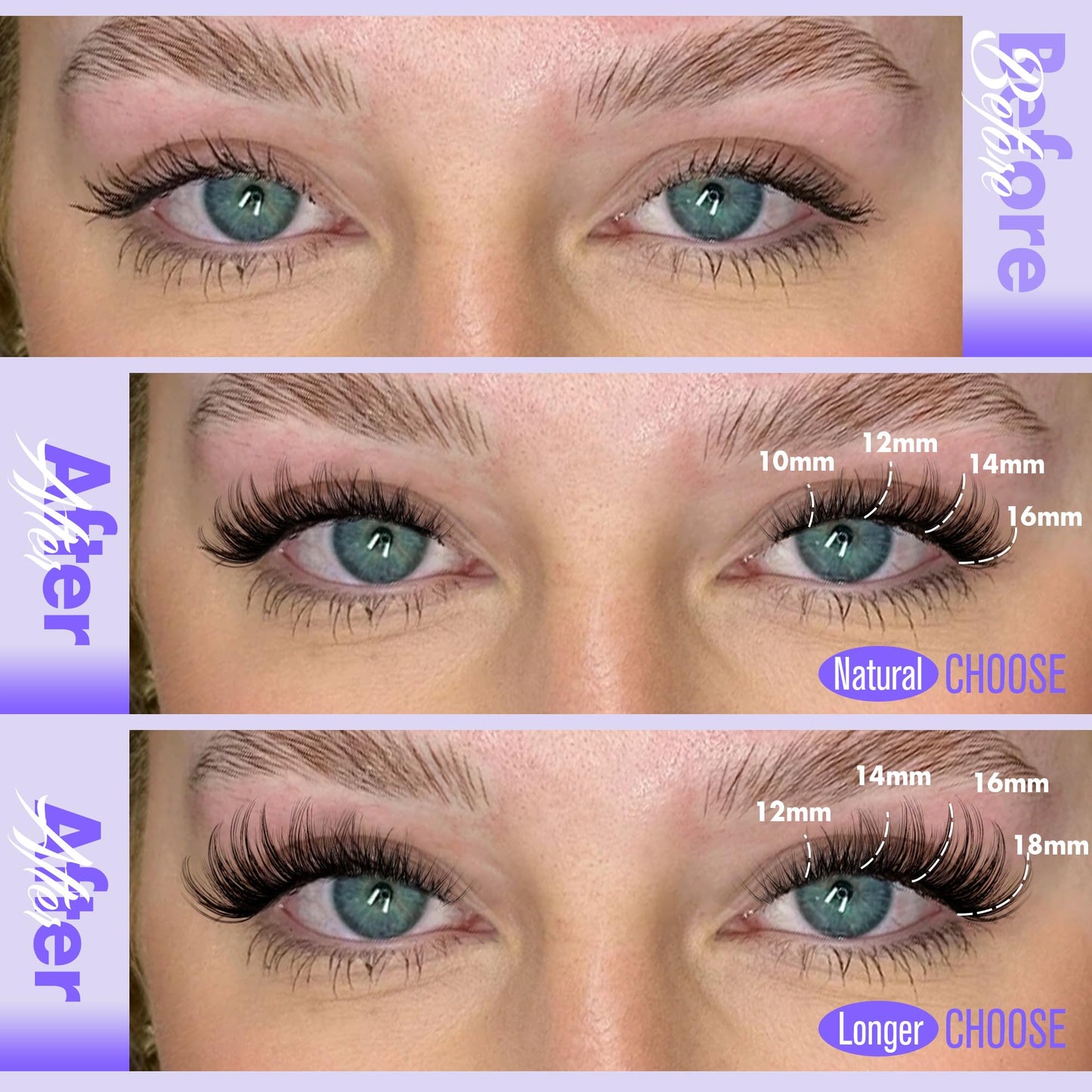 Pawotence Lash Clusters Wispy Cluster Eyelash Extensions 10-18mm Individual Lashes D Curl Cluster Lashes Extension DIY Soft Comfortable Eyelash Clusters with Thin Band