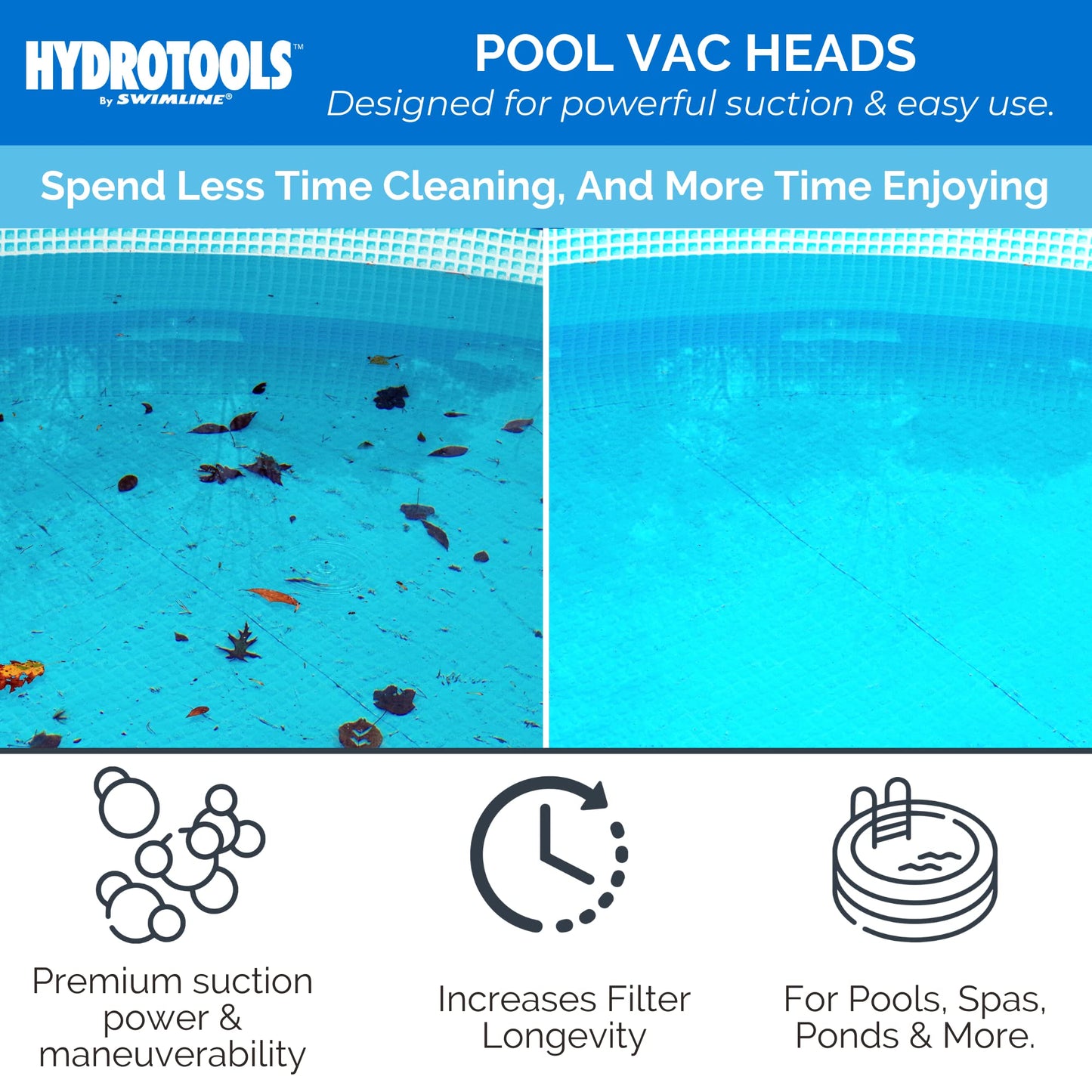 Solstice by International Leisure Products Swimline 8150 Weighted Flex Vacuum Head, Blue Swimline