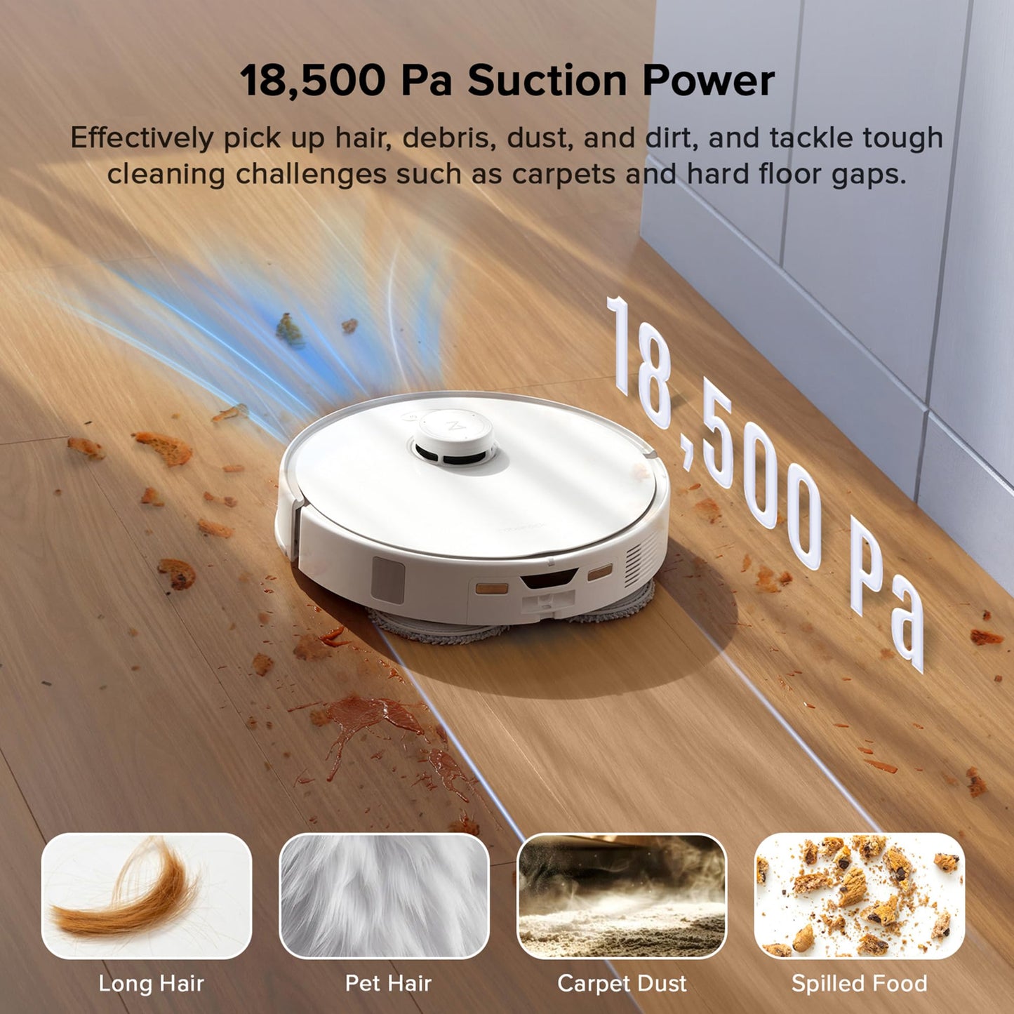 roborock Qrevo Curv S5X Robot Vacuum and Mop, 18,500Pa Suction, Zero-Tangling Design, FlexiArm Side Brush & Mop, Smart Obstacle Avoidance, Self-Washing & Drying, Self-Emptying, Perfect for Carpet - Available at All In One Marketplace Canada