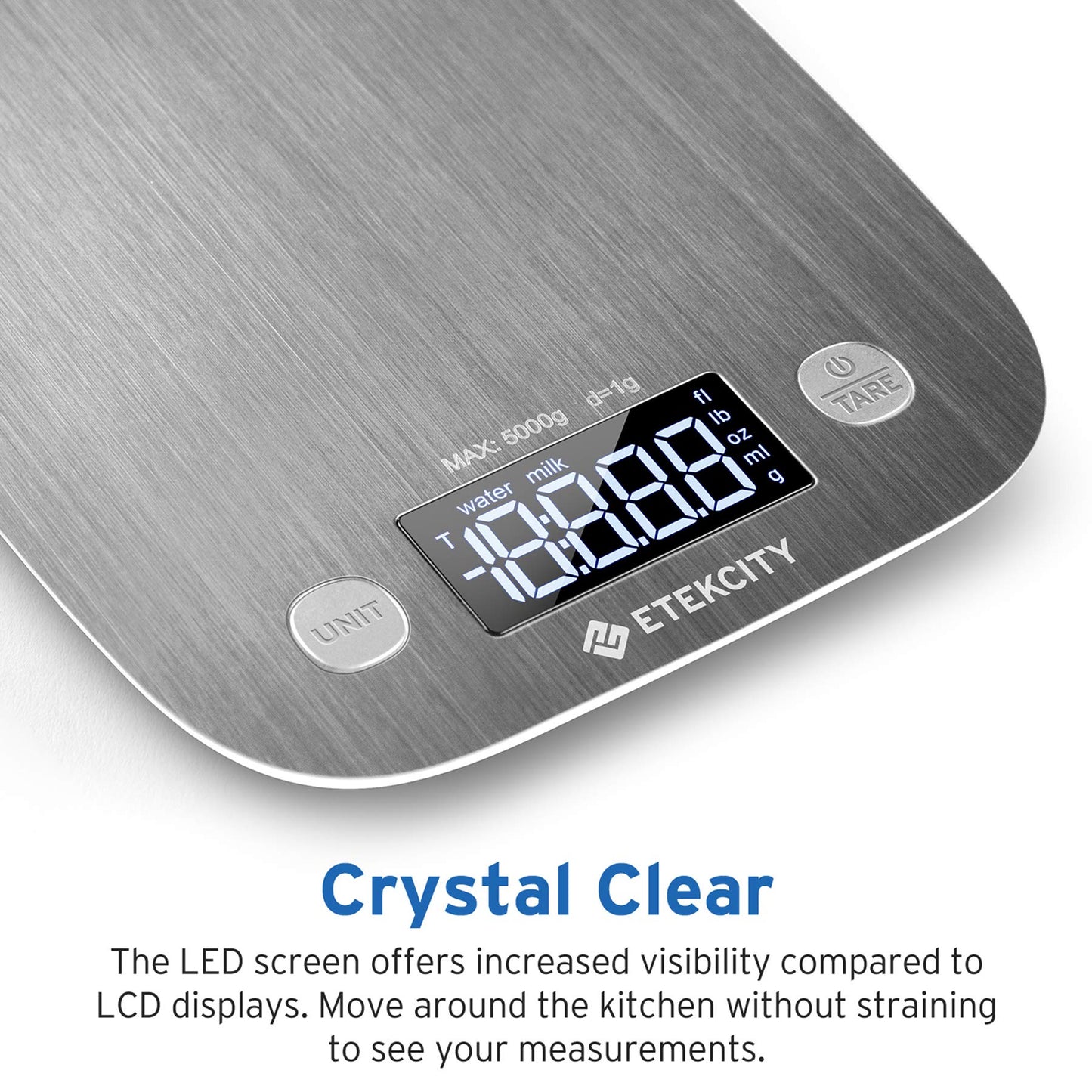 Balance de cuisine numérique Etekcity, mesures en grammes et onces, 5 kg/11 lb