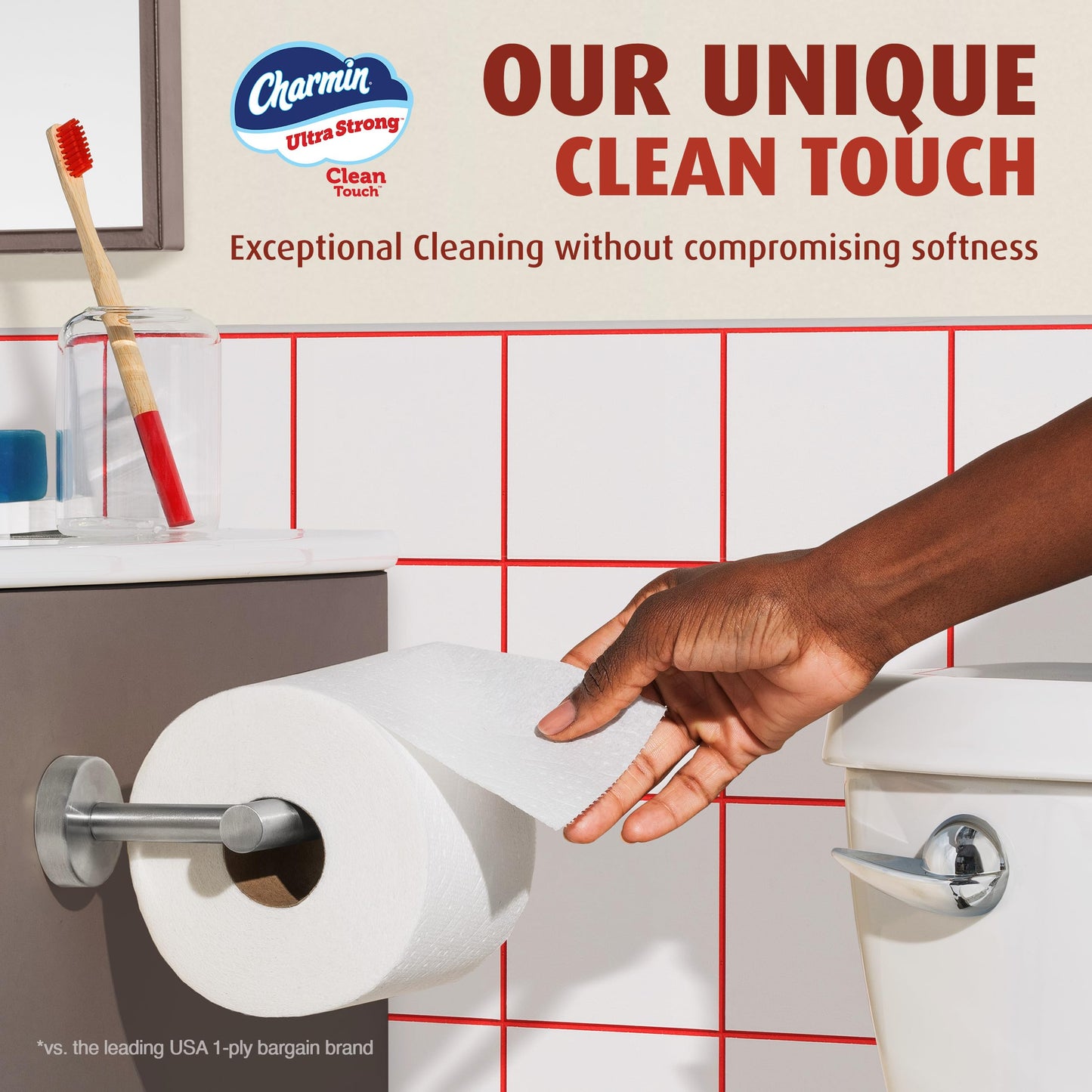Charmin Toilet Paper Ultra Strong Clean Touch, 12 Family Mega XL Rolls = 84 Regular Rolls