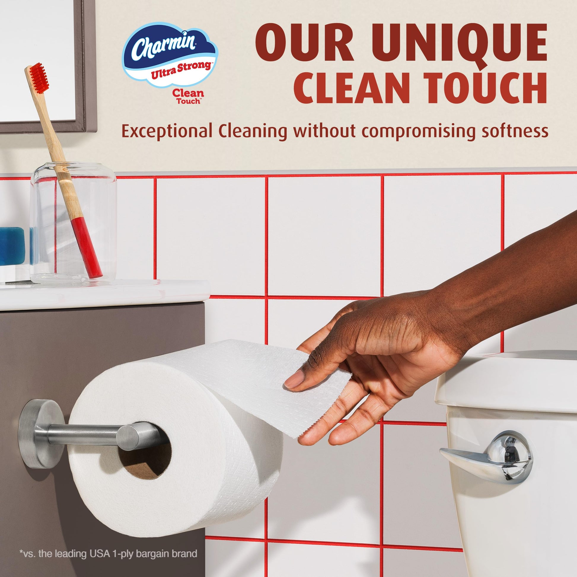 Charmin Toilet Paper Ultra Strong Clean Touch, 12 Family Mega XL Rolls = 84 Regular Rolls