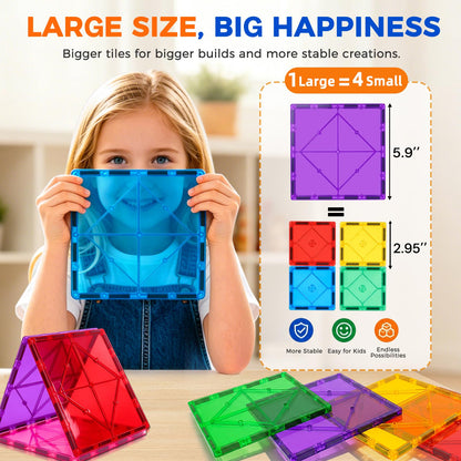Qltytoy Large Magnetic Tiles Kids Toys, 8PCS Jumbo Magnetic Building Blocks 🍁 All In One Marketplace Canada