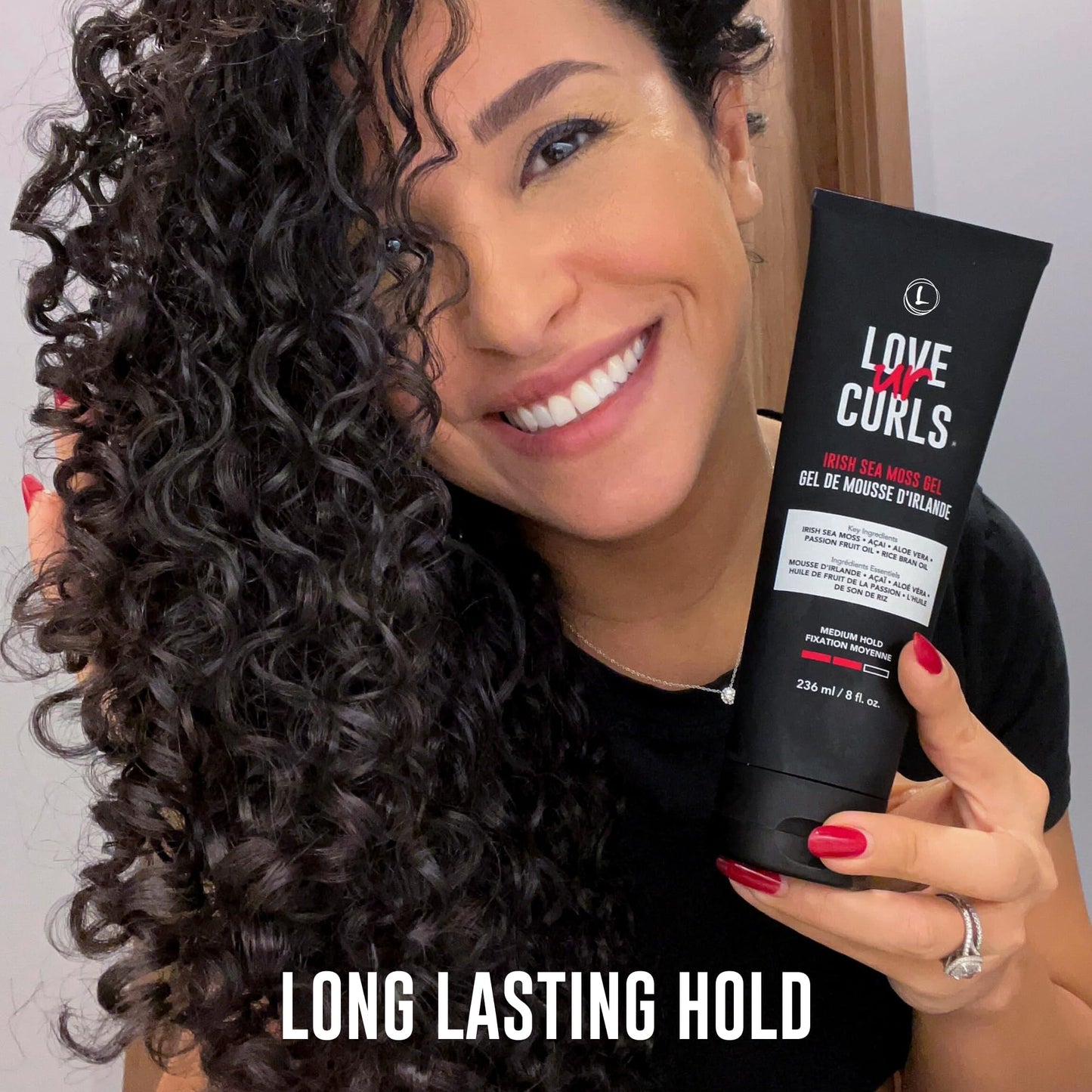 Love Ur Curls Irish Sea Moss Hair Gel, Medium Hold Hair Styling Curling Gel for Defined Curly Hair, Waves & Coils, Vegan, Cruelty Free, 236mL - Available at All In One Marketplace Canada