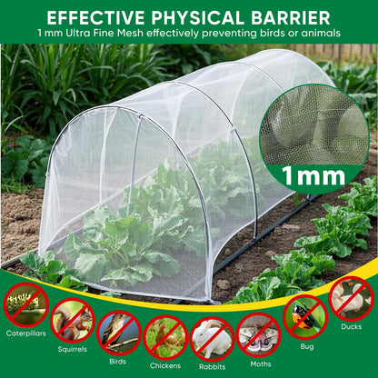 Ultra Fine Insect Mesh Garden Netting 3M x 15M, Extra Large Insect & Bird Barrier Netting, Crop Protection Plants Netting for Vegetables, Fruit Trees, Greenhouse, Customizable Plant Cover Protection - Available at All In One Marketplace Canada