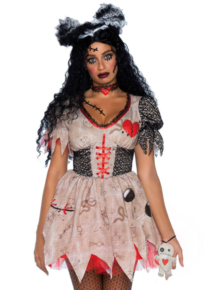 Costume d'Halloween pour femme Poupée vaudou mortelle de Leg Avenue, multicolore, petit/moyen